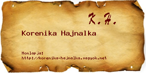 Korenika Hajnalka névjegykártya